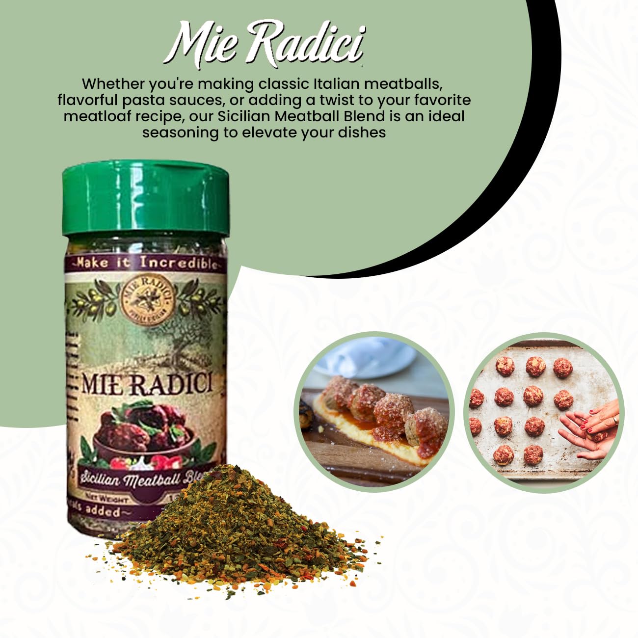 Sicilian Meatball Blend with shaker top