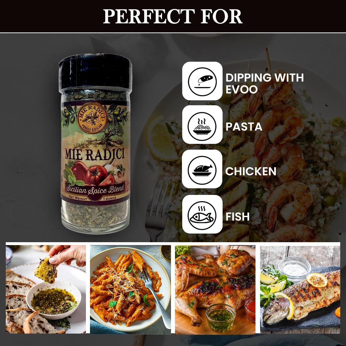 Sicilian Spice Blend with shaker top