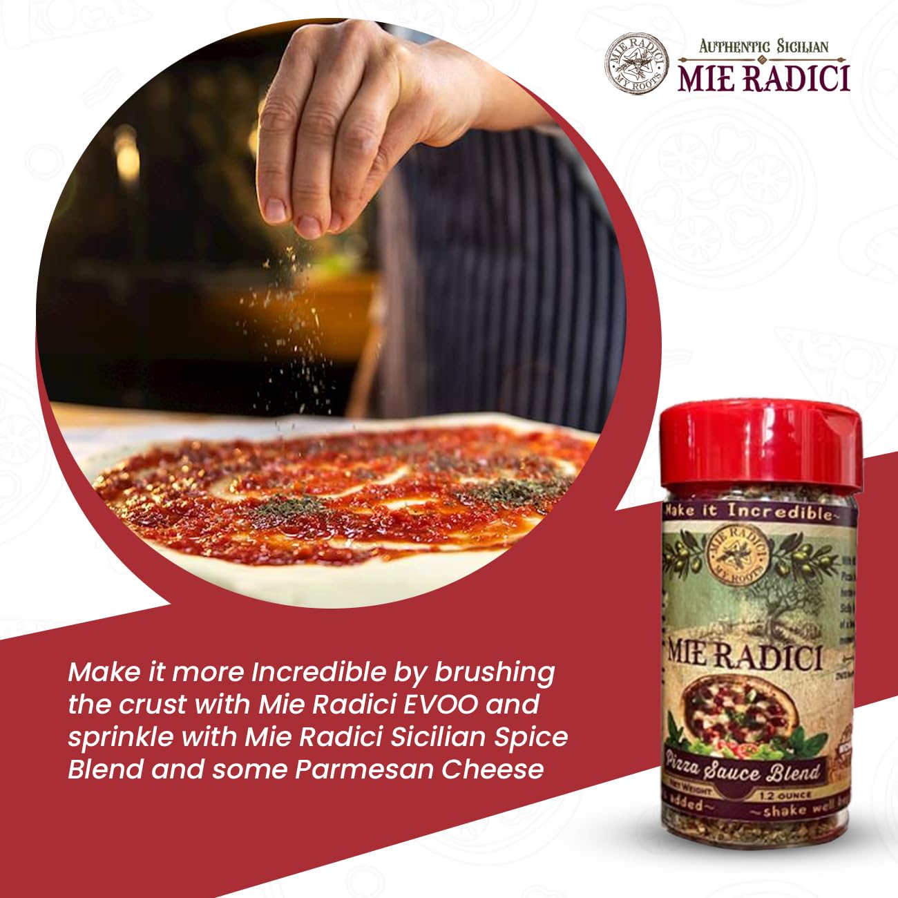 Sicilian Pizza Sauce Blend with shaker top